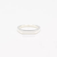 Sterling Silver Bar Signet Ring on a White background