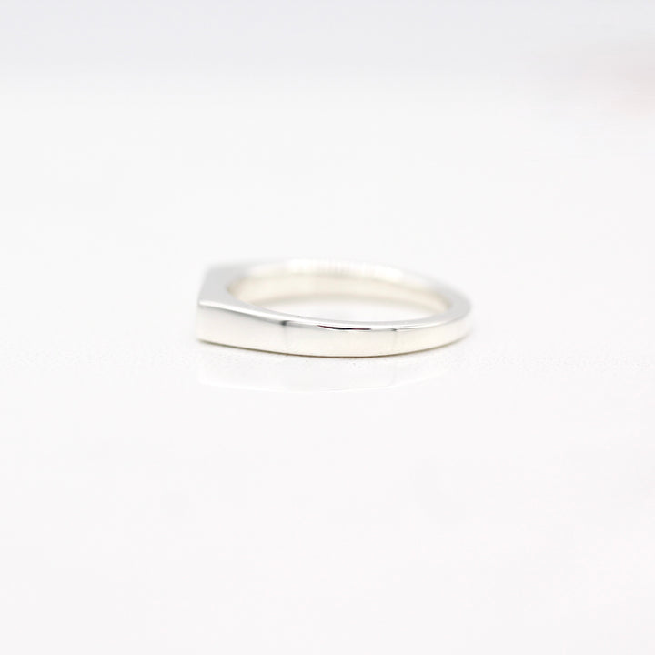 Sterling Silver Pinky Ring on a White background