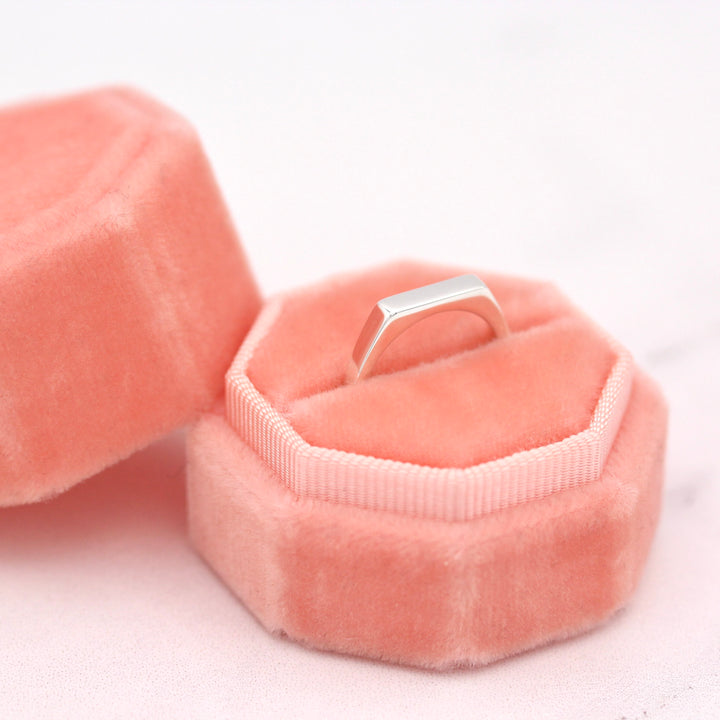 The Eleanor Pinky Ring in Coral Ring Box in Sterling Silver