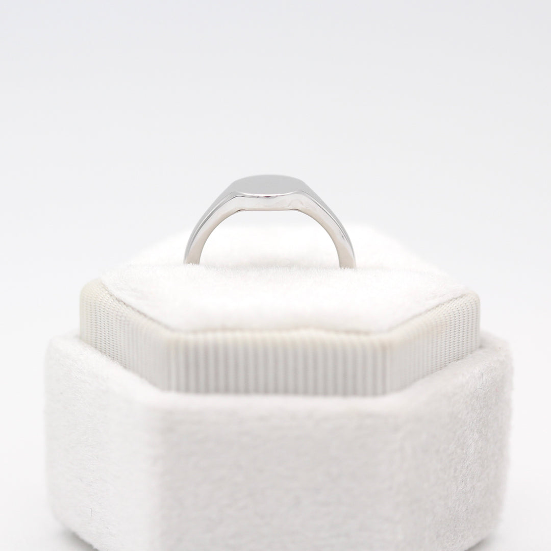 The Katherine Pinky Ring in a White Velvet Ring Box