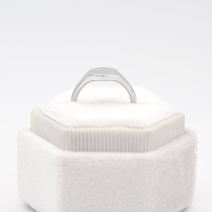 The Katherine Pinky Ring in a White Velvet Ring Box