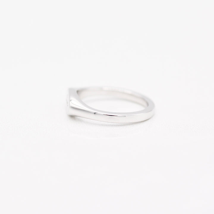 A side view of a Sterling Silver Signet Pinky Ring