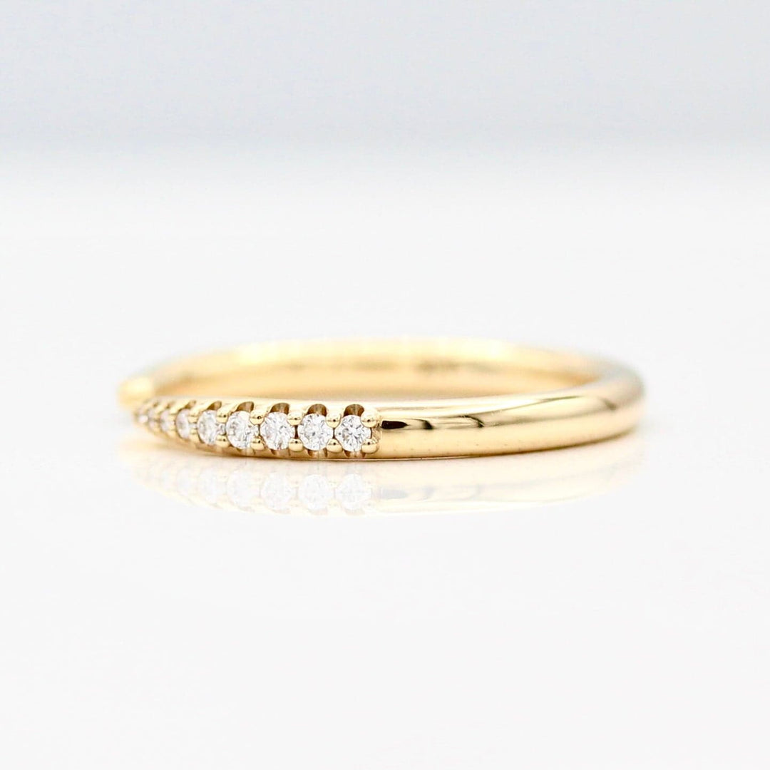 The Phoebe Open Pave Wedding Band in Yellow Gold