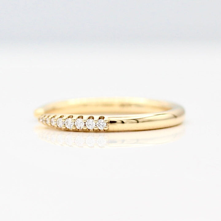 The Phoebe Open Pave Wedding Band in Yellow Gold