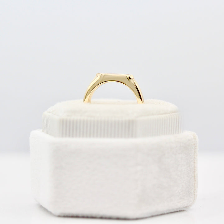 The Rowan Pinky Ring Profile view in a White Ring Box