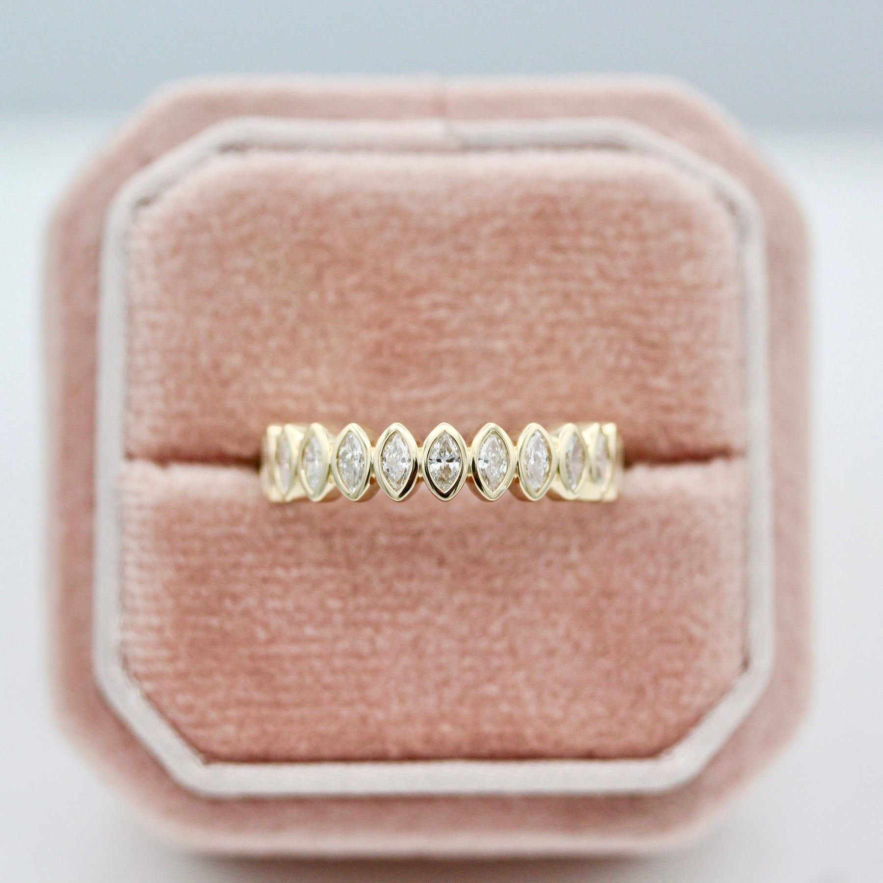 The Sammy Wedding Band (Marquise) in Yellow Gold – Taylor Custom Rings