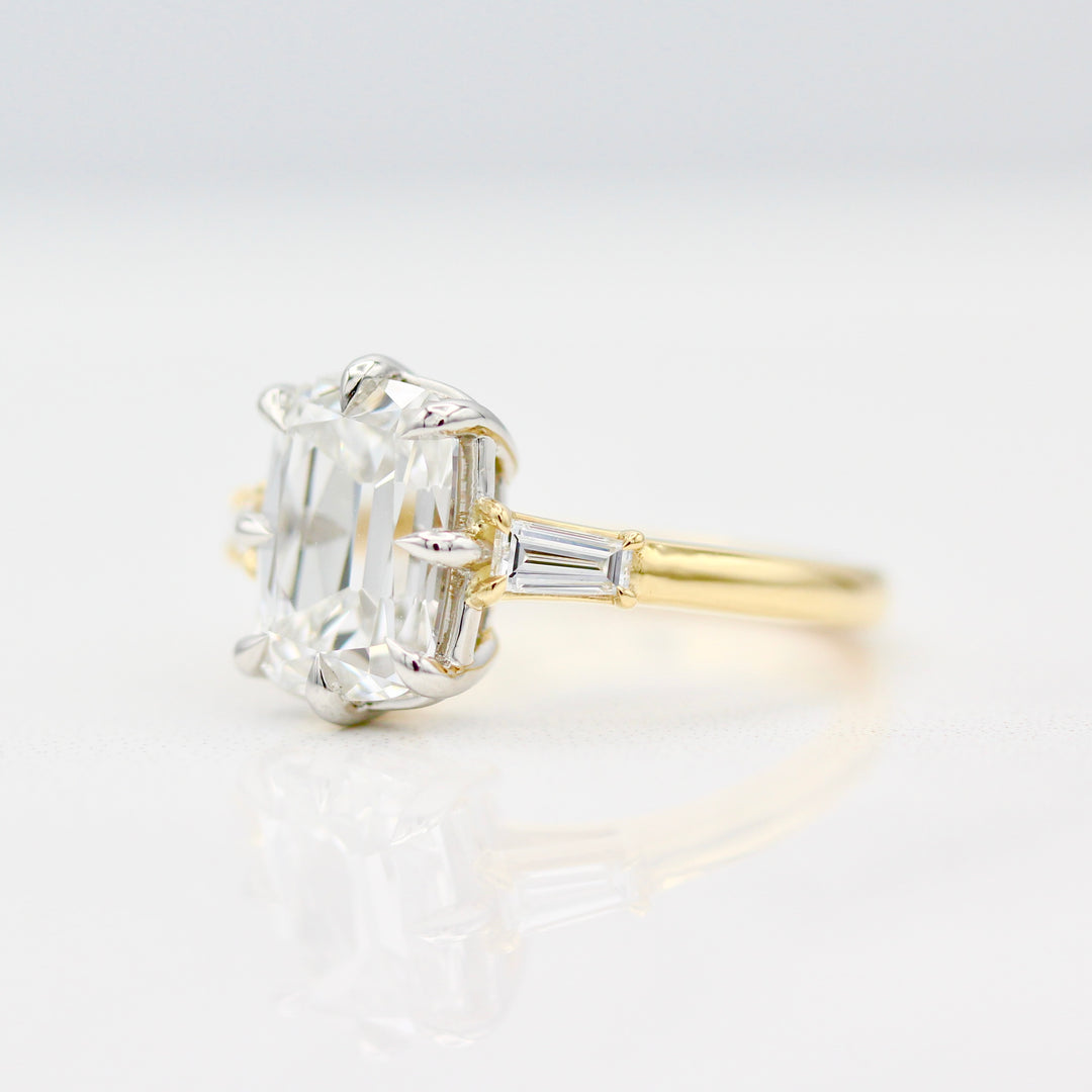 The Vera Engagement Ring in 18k Yellow Gold and Platinum with 3.04ct Old Mine Cut Lab-Grown Diamond