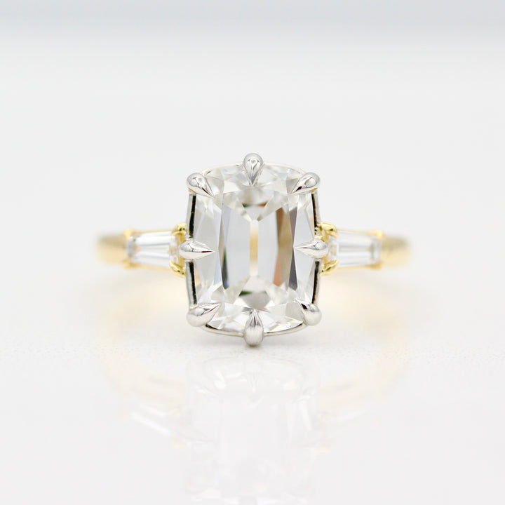 The Vera Engagement Ring in 18k Yellow Gold and Platinum with 3.04ct Old Mine Cut Lab-Grown Diamond