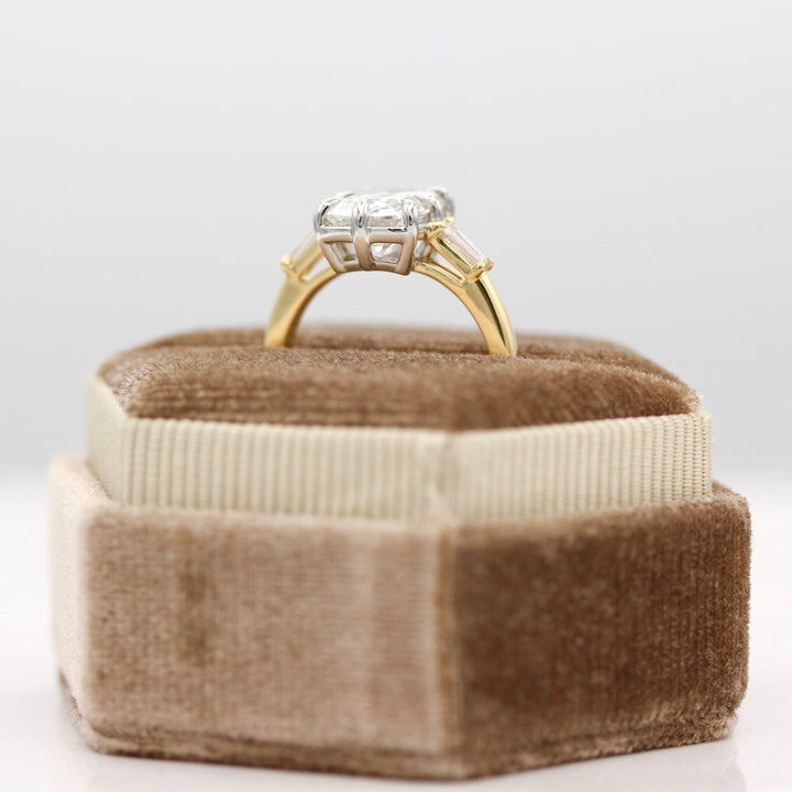 The Vera Engagement Ring in 18k Yellow Gold and Platinum with 3.04ct Old Mine Cut Lab-Grown Diamond