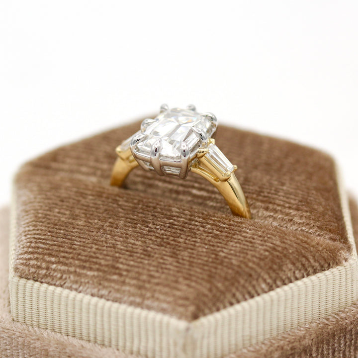 The Vera Engagement Ring in 18k Yellow Gold and Platinum with 3.04ct Old Mine Cut Lab-Grown Diamond