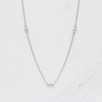 The Diamond Station Necklace in White Gold
