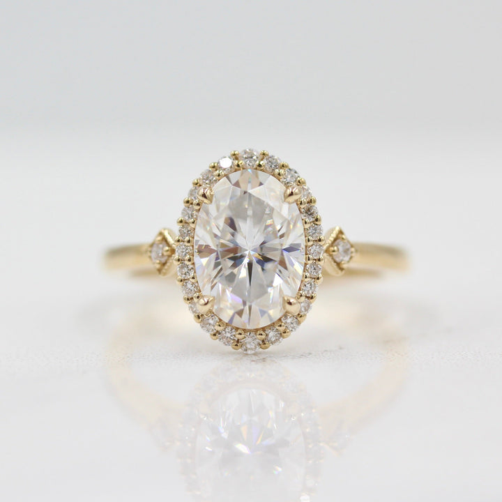 Ready to Ship Ring 14k Yellow Gold The Casey Ring (Oval) in Yellow Gold with 2ct Moissanite
