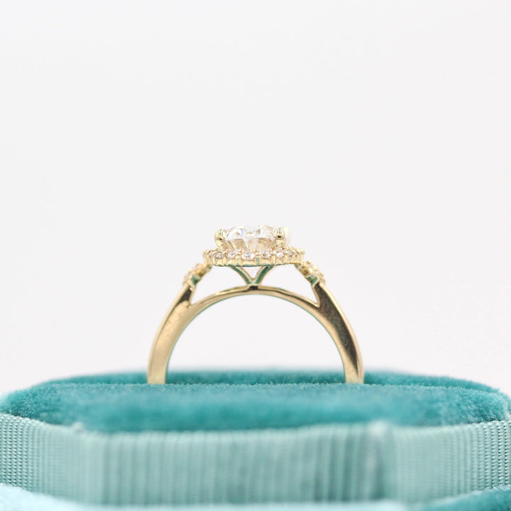 Ready to Ship Ring 14k Yellow Gold The Casey Ring (Oval) in Yellow Gold with 2ct Moissanite