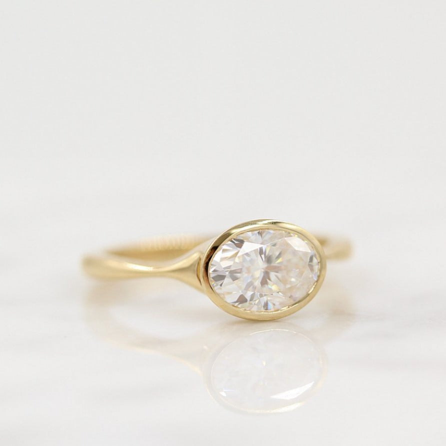 East-West Oval Engagement Ring