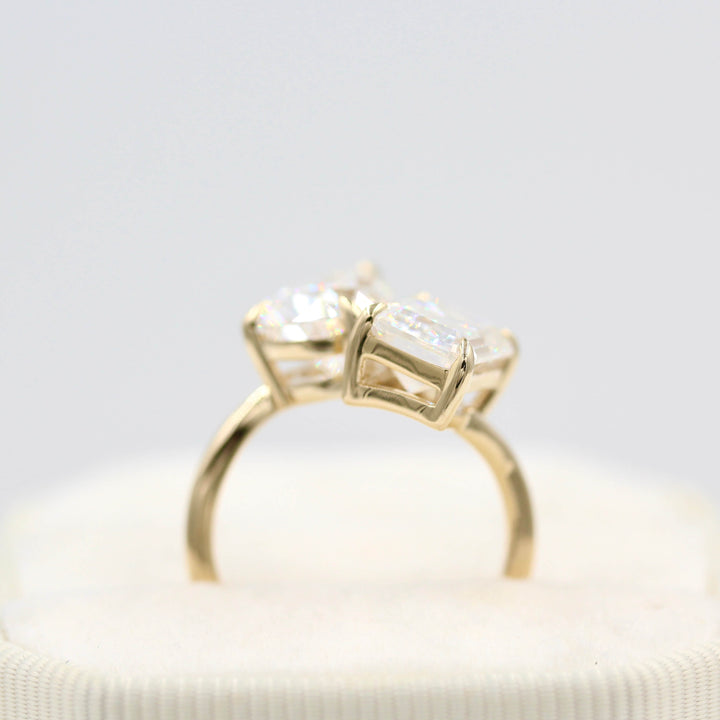 Ready to Ship Ring 14k Yellow Gold La Grande Toi Et Moi Ring in Yellow Gold with 6ct Moissanite