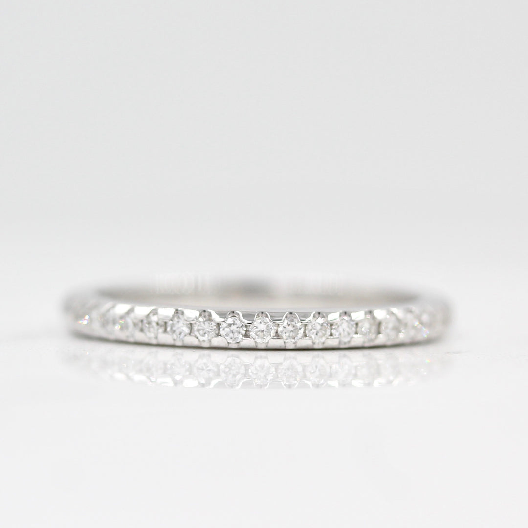 The Lauryn Wedding Band in white gold against a white background