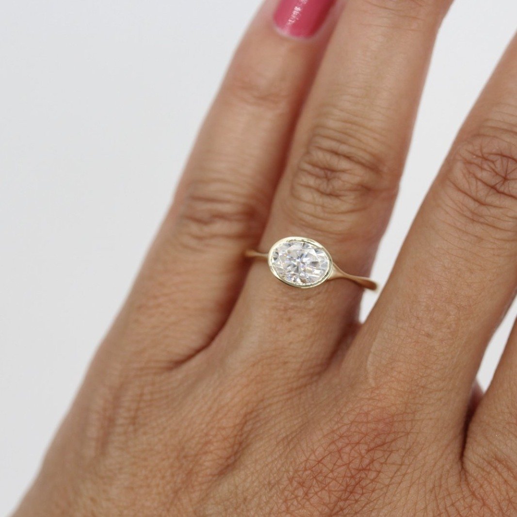 Riley | Oval bezel set engagement ring