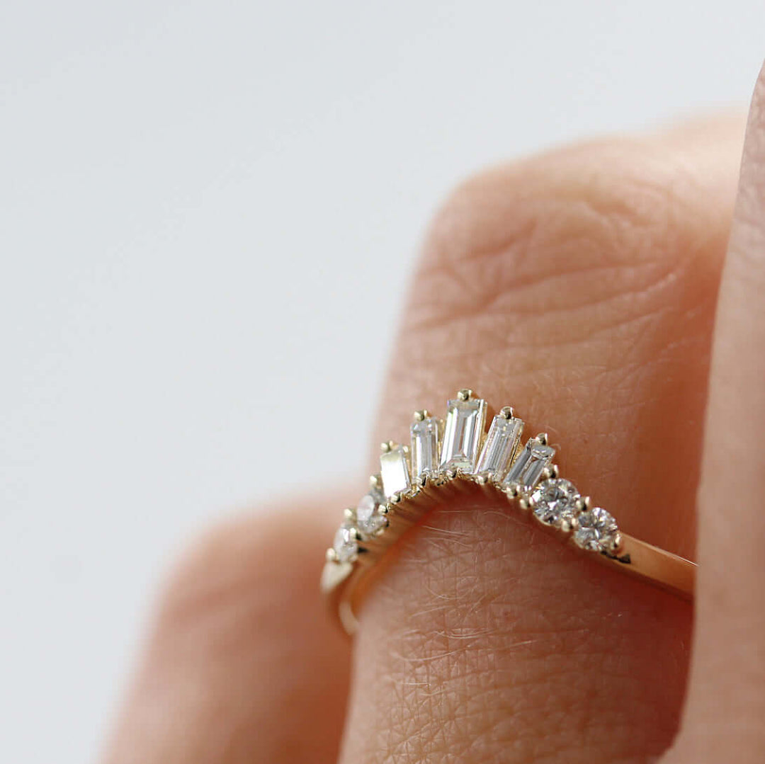 Sunburst Wedding Band on Hand