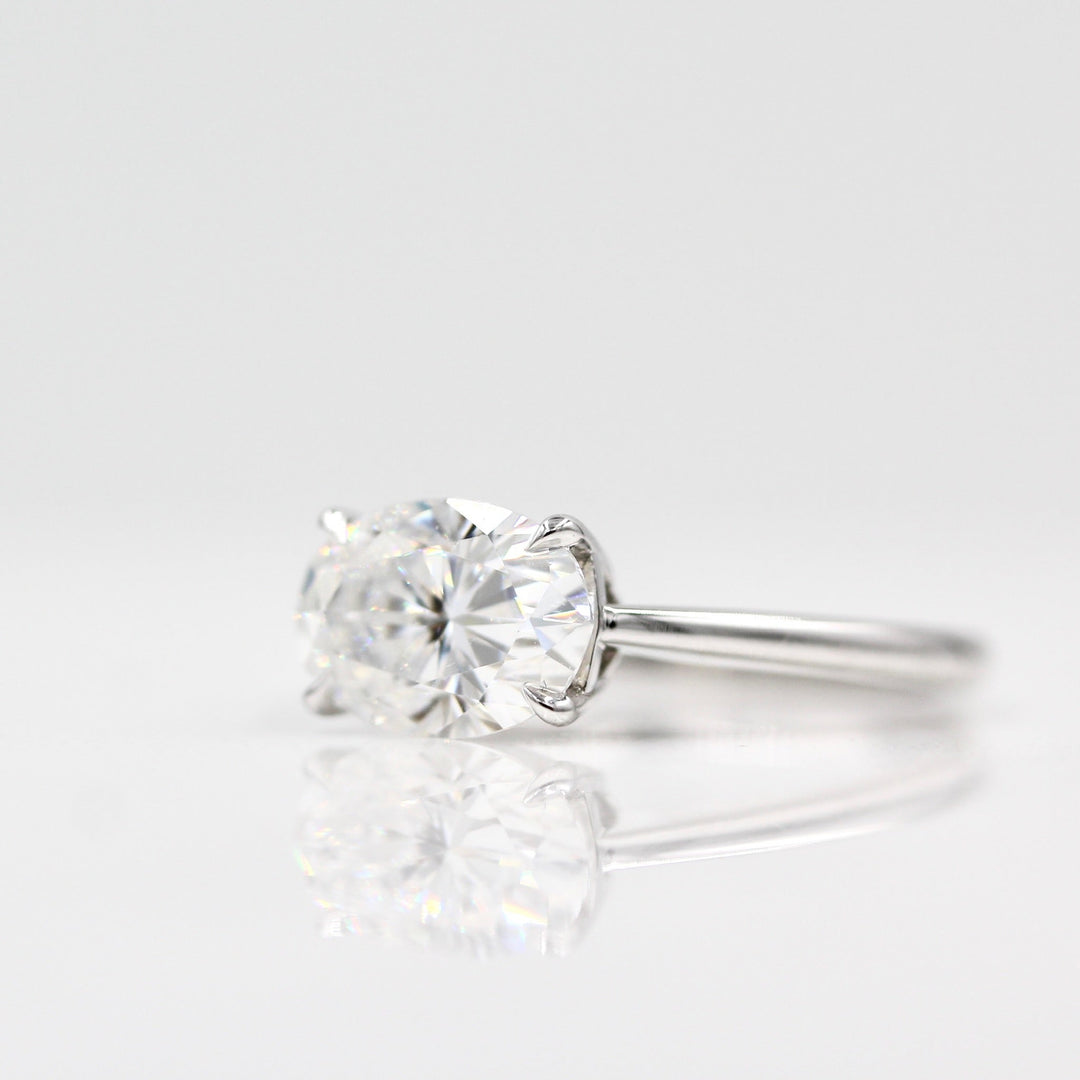 The Twyla Ring (Oval) in white gold against a white background