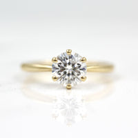 1ct moissanite solitaire engagement ring in yellow gold
