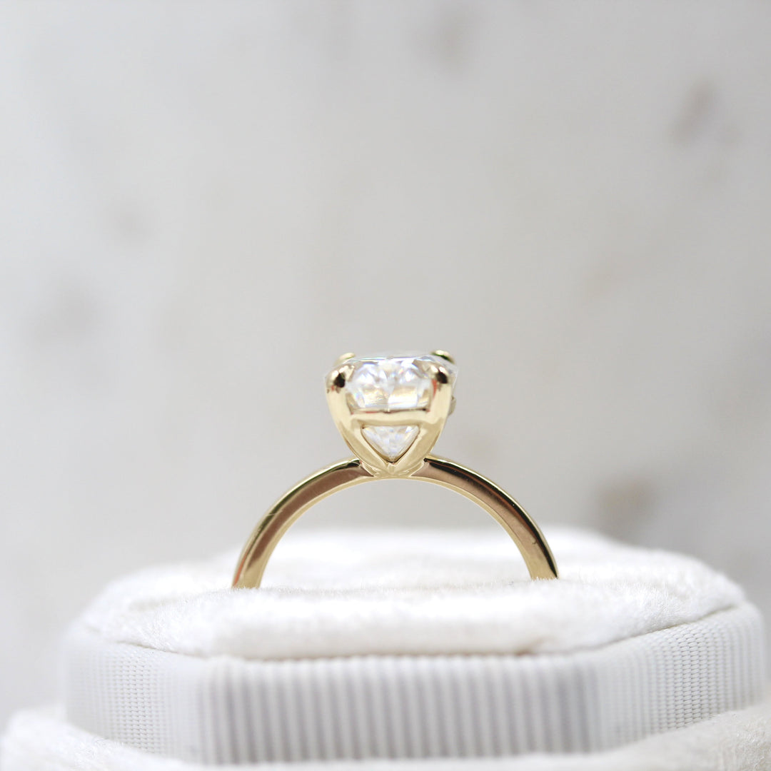 Oval solitaire engagement ring profile 
