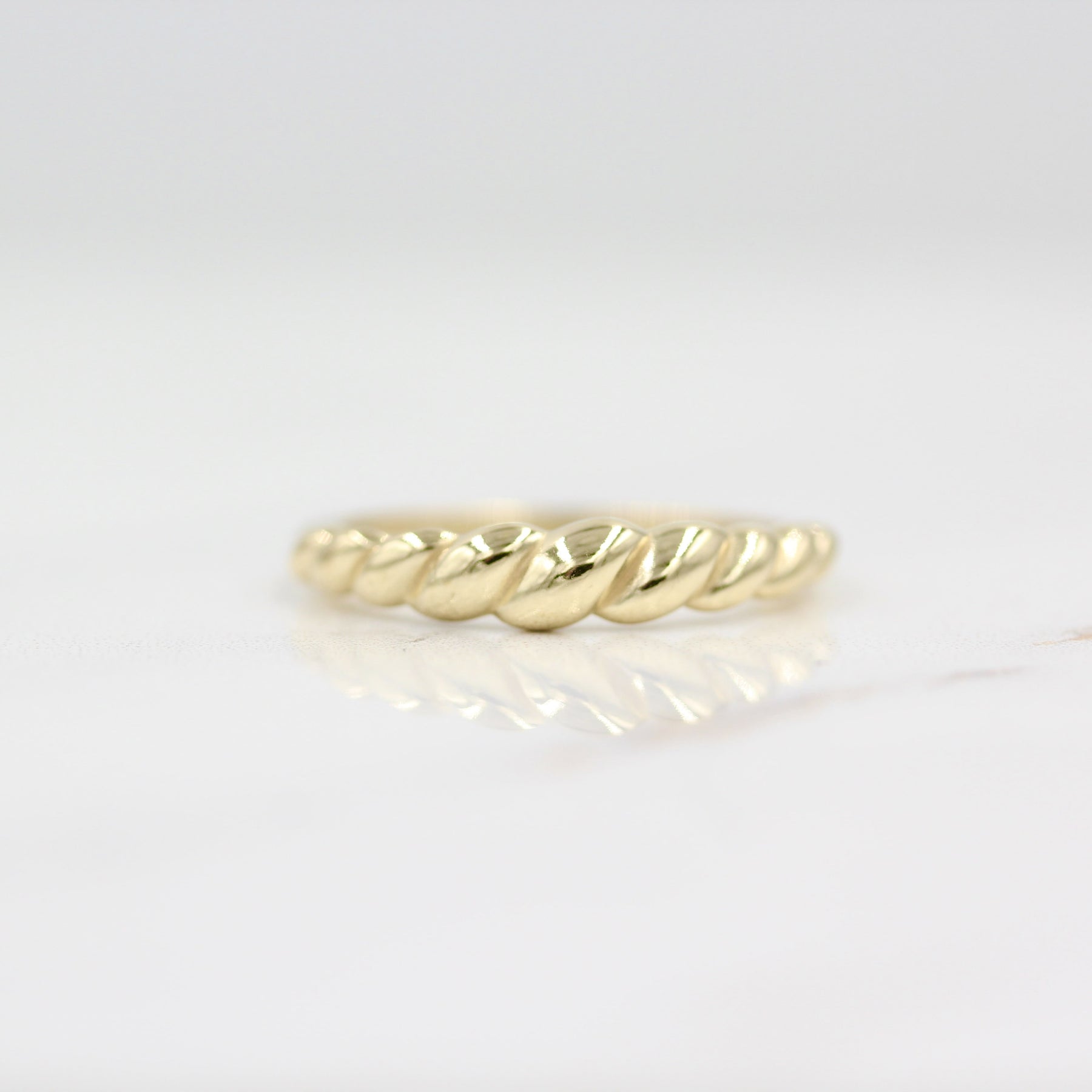 Gold petite croissant ring