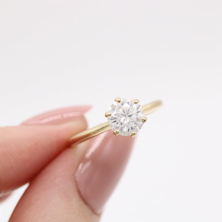 The Audrey Ring in Yellow Gold and 1ct Moissanite