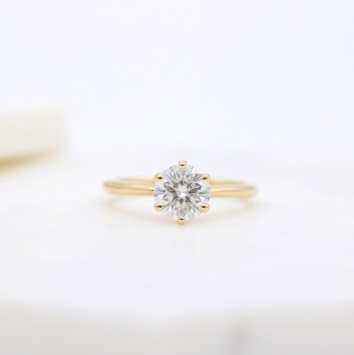 The Audrey Ring in Yellow Gold and 1ct Moissanite