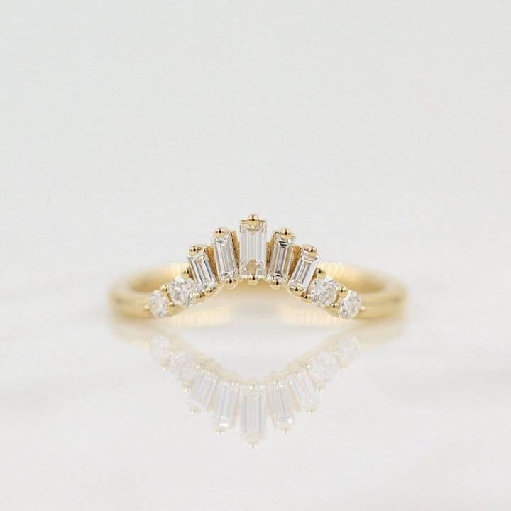 The Sunburst Wedding Band in Yellow Gold
