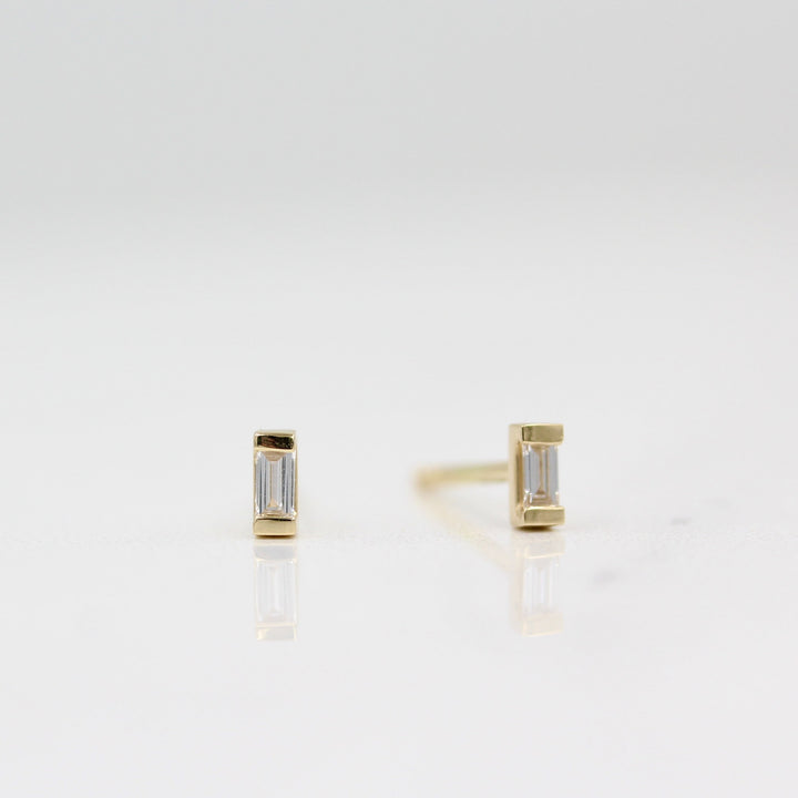 Earrings 14k Yellow Gold Petite Baguette Earrings in Yellow Gold