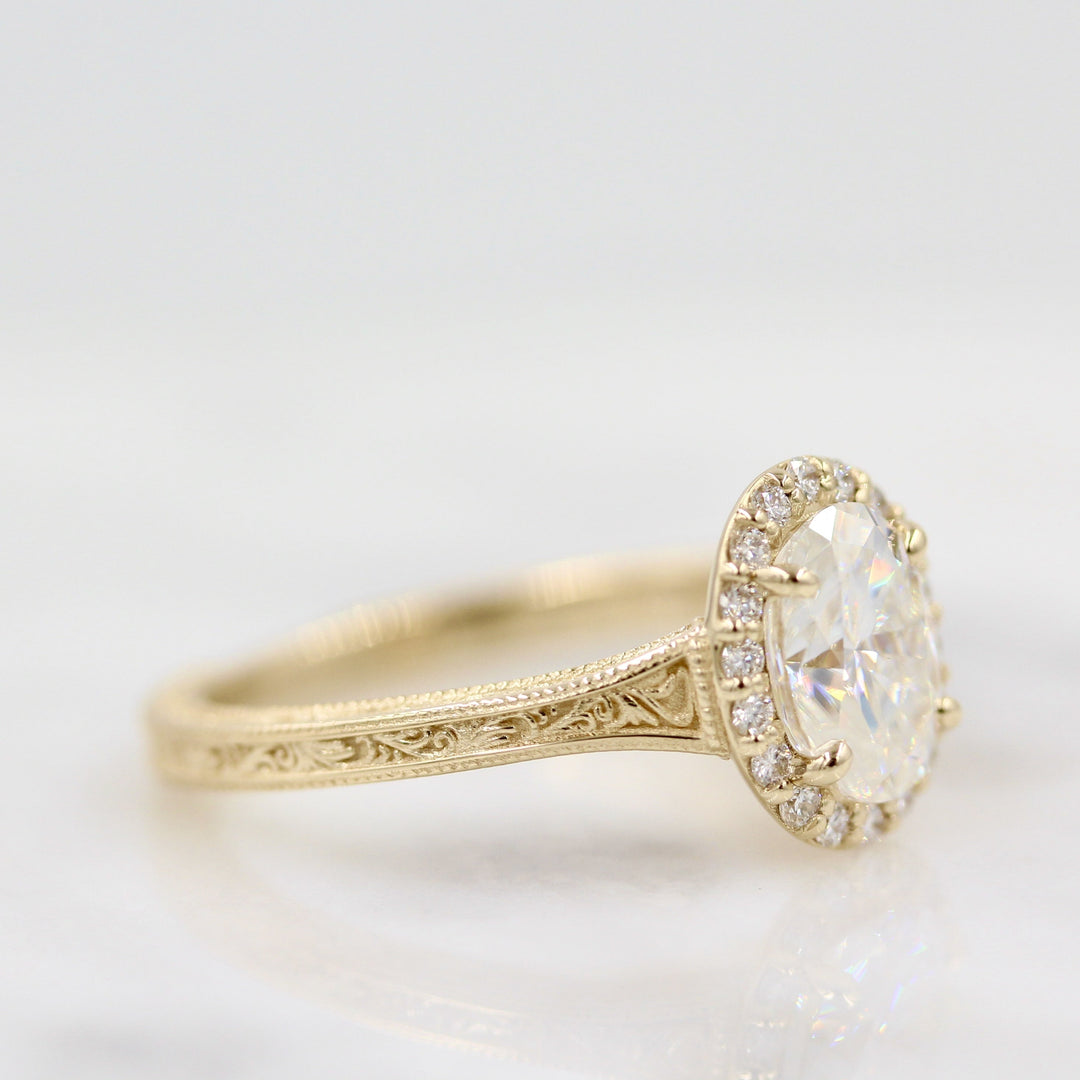 Ready to Ship Ring 14k Yellow Gold / 2ct The Sabrina Ring (Oval) in Yellow Gold with 2ct Moissanite