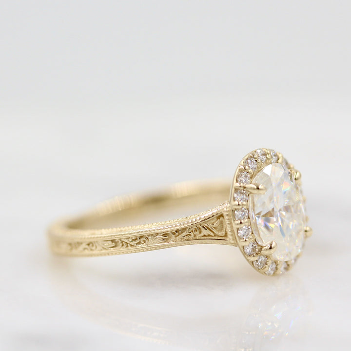 Ready to Ship Ring 14k Yellow Gold / 2ct The Sabrina Ring (Oval) in Yellow Gold with 2ct Moissanite