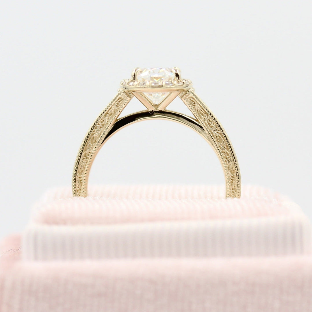 Ready to Ship Ring 14k Yellow Gold / 2ct The Sabrina Ring (Oval) in Yellow Gold with 2ct Moissanite