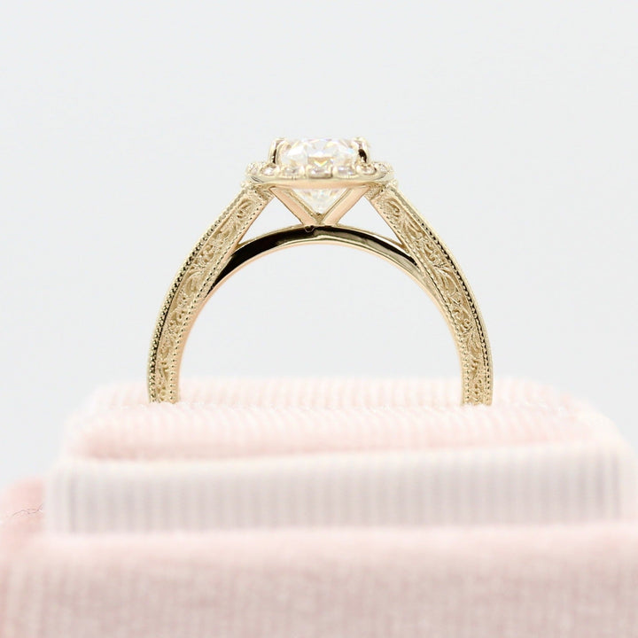 Ready to Ship Ring 14k Yellow Gold / 2ct The Sabrina Ring (Oval) in Yellow Gold with 2ct Moissanite