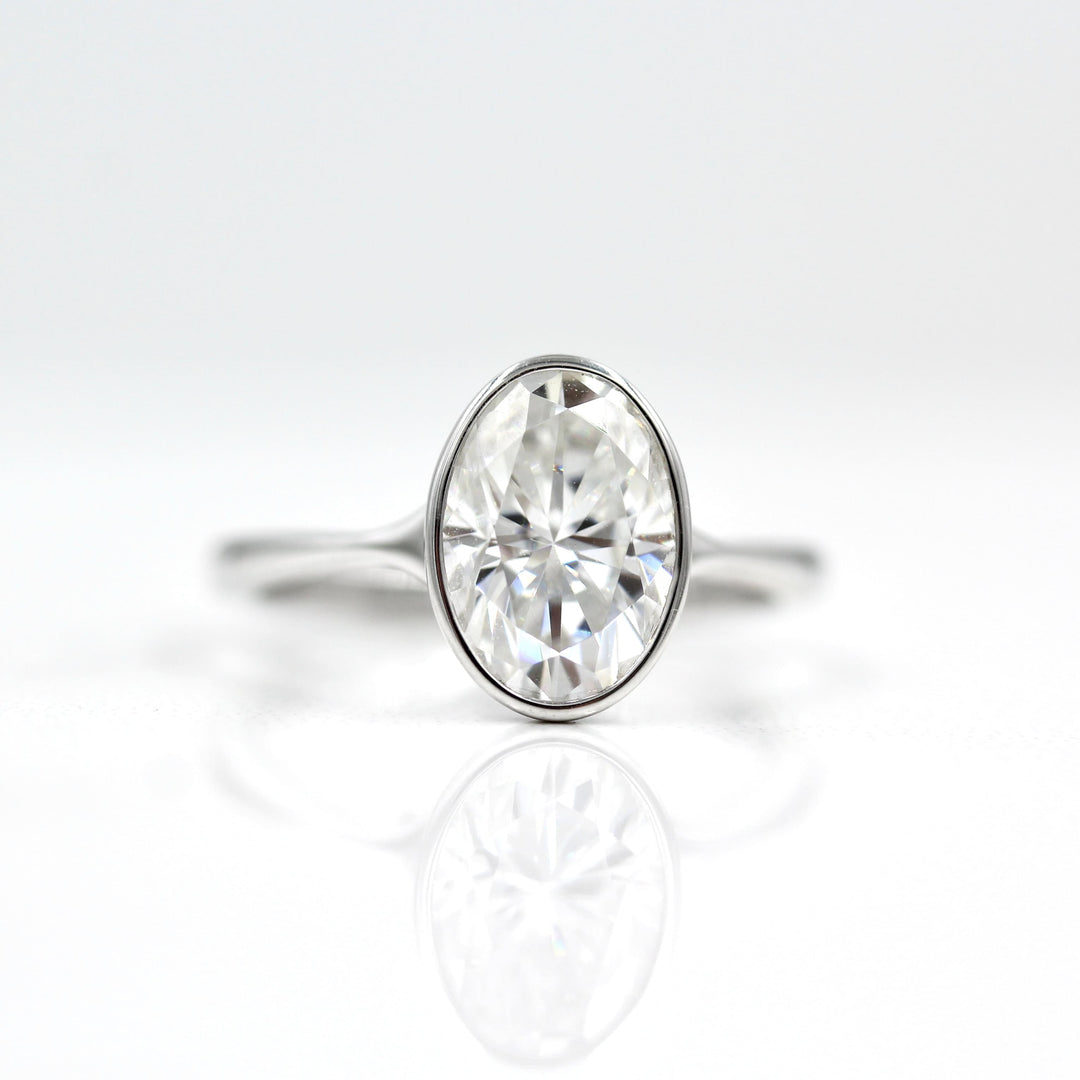 14k white gold 2ct oval moissanite engagement ring