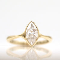 Marquise lab-grown diamond engagement ring in 14k yellow gold