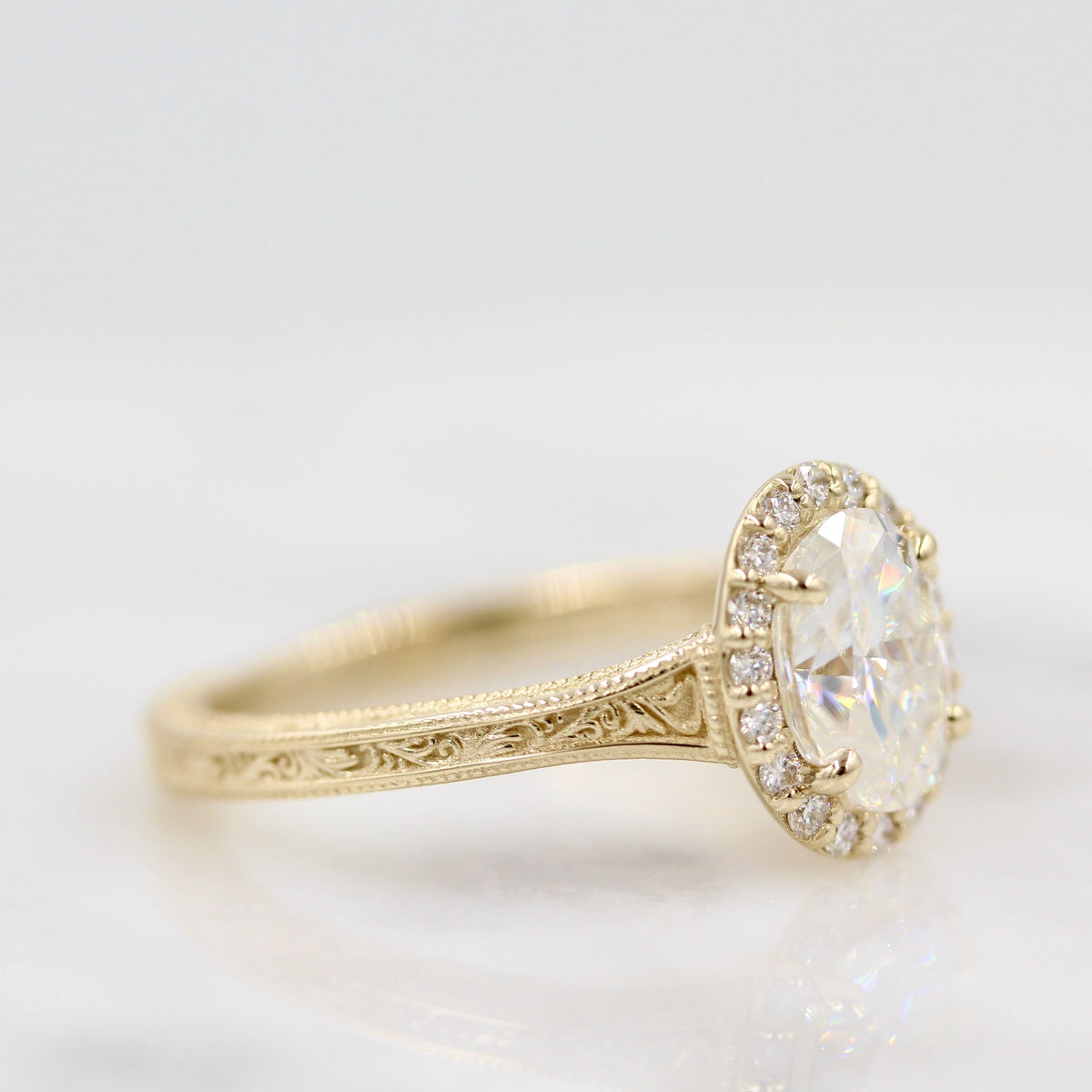 Vintage Oval Halo Engagement Ring | Taylor Custom Rings